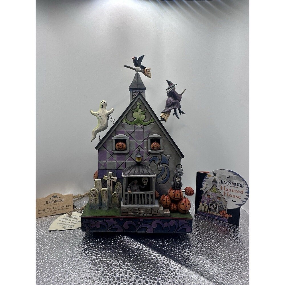 Jim Shore “Tonight Your Fears Take Flight” Haunted House Musical w/Box READ